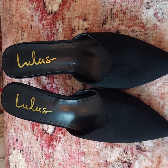 Lulu's Blk Suede mules Like New Sz 8 - Picture 5 of 5